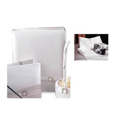 White Glamour Holds 240 Signatures 3 Ring Binder Memory Book GL9852, MPN: GL9852,