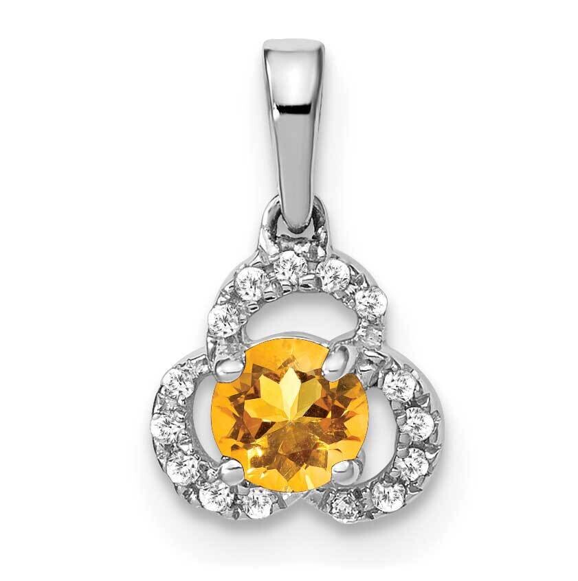 Citrine Diamond Pendant 10k White Gold PM3578-CI-006-1WA, MPN: PM3578-CI-006-1WA,