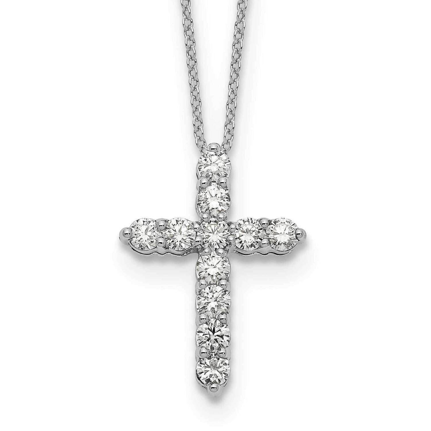 Diamond Cross 18 Inch Necklace 14k White Gold PM1000-100-WA