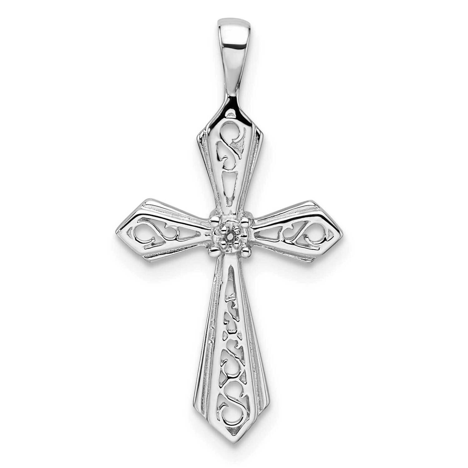 Cross Pendant Mounting 14k White Gold PM5021-001-W, MPN: PM5021-001-W,