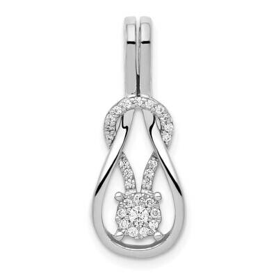 1/6Ct. Diamond Square Knot Slide Pendant 14k White Gold PM4739-016-WA, MPN: PM4739-016-WA,