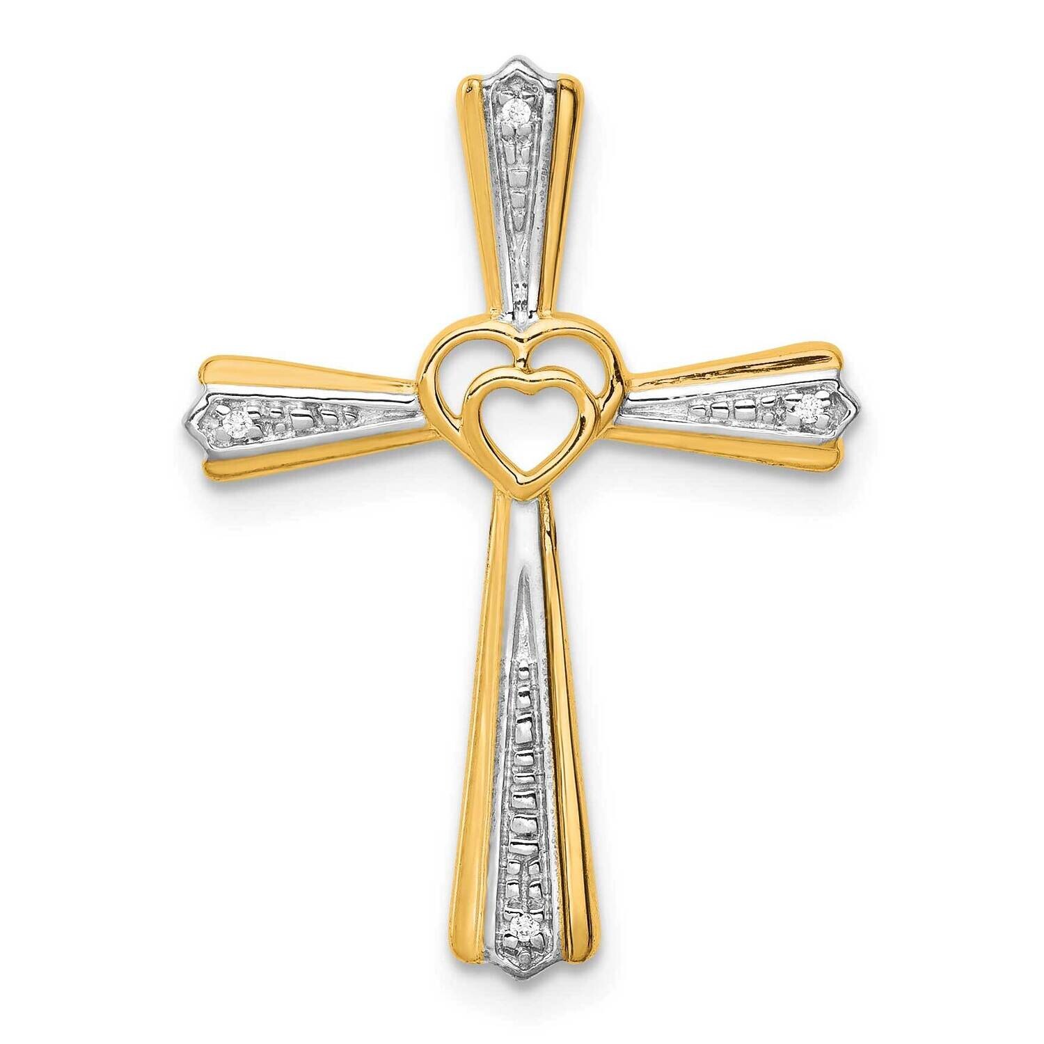 Rhodium Diamond Cross Pendant 10k Gold PM4995-001-1YA, MPN: PM4995-001-1YA,