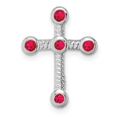 Ruby Cross Chain Slide 19 Inch 14k White Gold PM7174-RU-W, MPN: PM7174-RU-W,