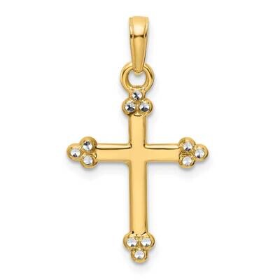 Diamond-Cut Cross Pendant 14k Gold With Rhodium K9799, MPN: K9799,