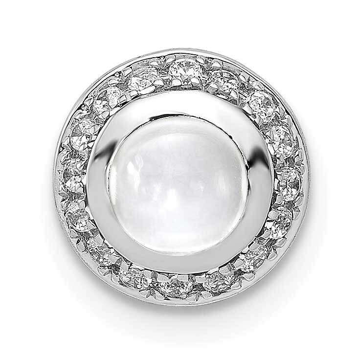 Diamond Cabochon .91 White Topaz Chain Slide 9 Inch 14k White Gold PM4030-WT-012-WA, MPN: PM4030-WT…