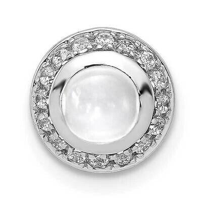 Diamond Cabochon .91 White Topaz Chain Slide 9 Inch 14k White Gold PM4030-WT-012-WA, MPN: PM4030-WT…
