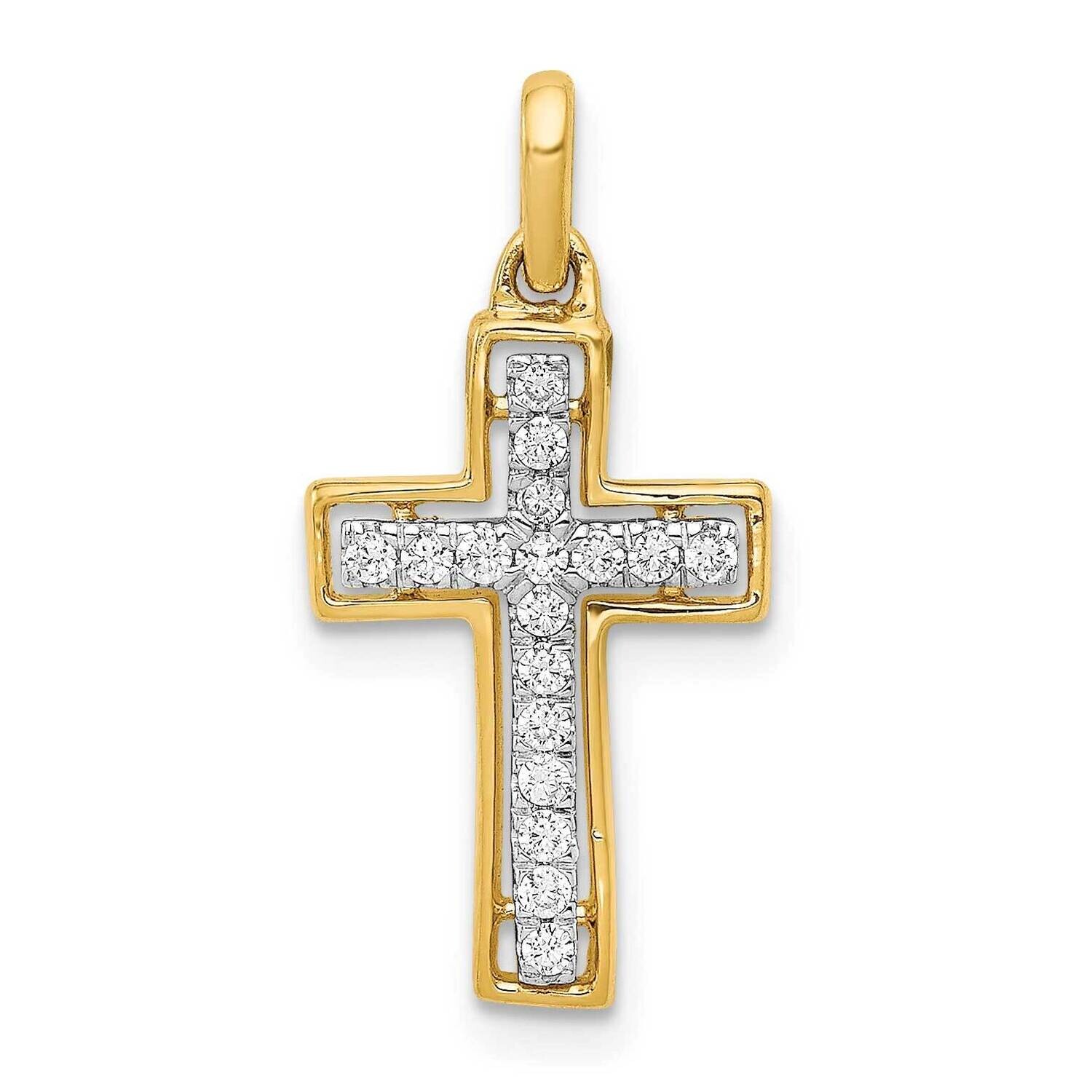 Rhodium 1/8Ct. Diamond Cross Pendant 10k Gold PM4981-013-1YA by Men&#39;s Jewelry and Accessories, MPN:…