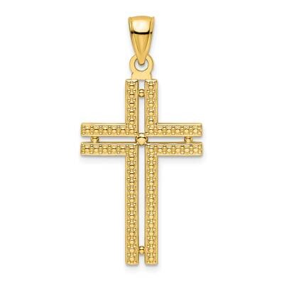 Beaded Cross Pendant 14k Polished Gold K9887, MPN: K9887,