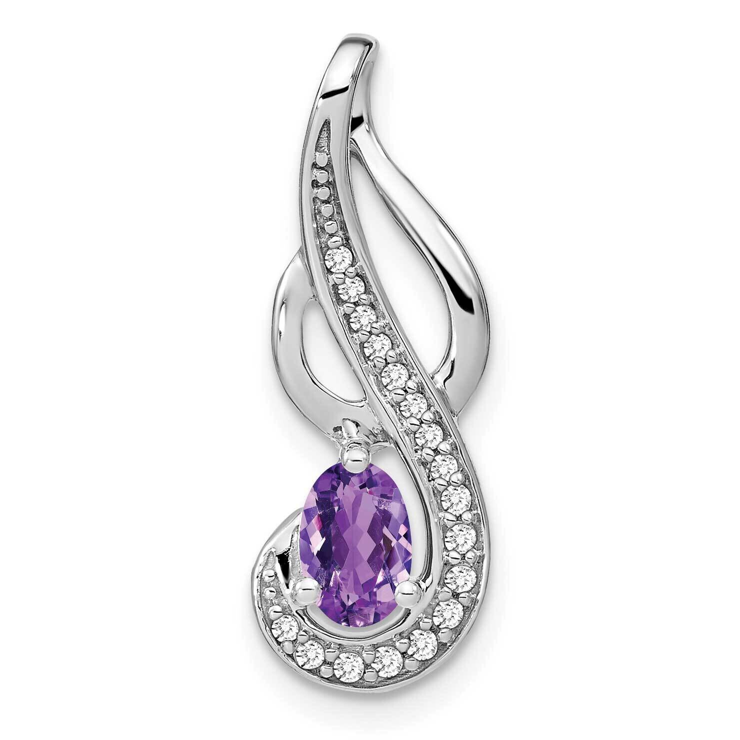 Amethyst Diamond Swirl Pendant 14k White Gold PM7042-AM-010-WA, MPN: PM7042-AM-010-WA,