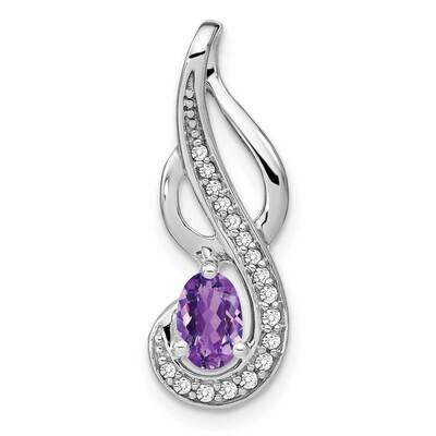 Amethyst Diamond Swirl Pendant 14k White Gold PM7042-AM-010-WA, MPN: PM7042-AM-010-WA,