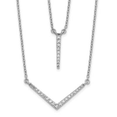 Diamond Double Str18 Inch Necklace 14k White Gold PM3751-025-WA, MPN: PM3751-025-WA, 883957664897