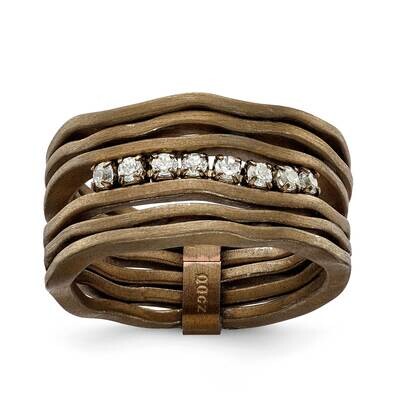 Multirow CZ Ring-Chocolate Sterling Silver Satin J271998987352, MPN: J271998987352,