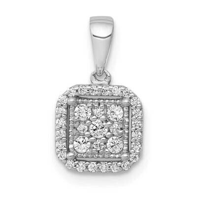 1/4Ct. Diamond Square Cluster Pendant 10k White Gold PM4763-025-1WA, MPN: PM4763-025-1WA,