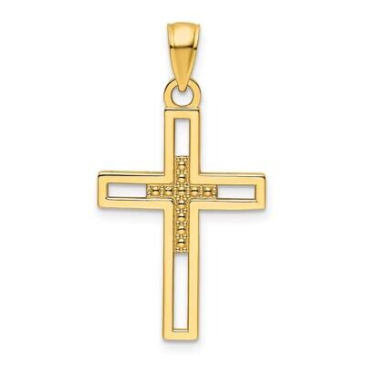 Beaded Cross Pendant 14k Polished Gold K9841, MPN: K9841,