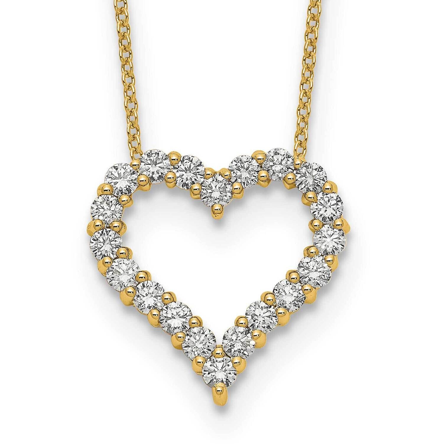 Diamond Heart 18 Inch Necklace 14k Gold PM1001-100-YA, MPN: PM1001-100-YA, 883957274195