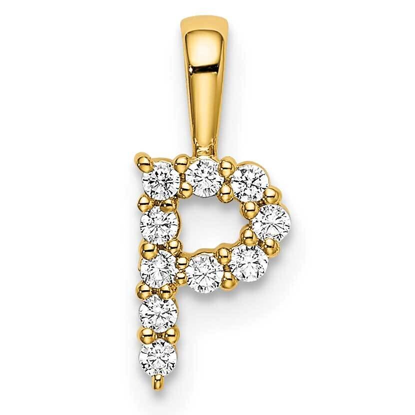 Diamond Letter P Initial Pendant 14k Gold PM6988P-010-YLG, MPN: PM6988P-010-YLG, 883957886787