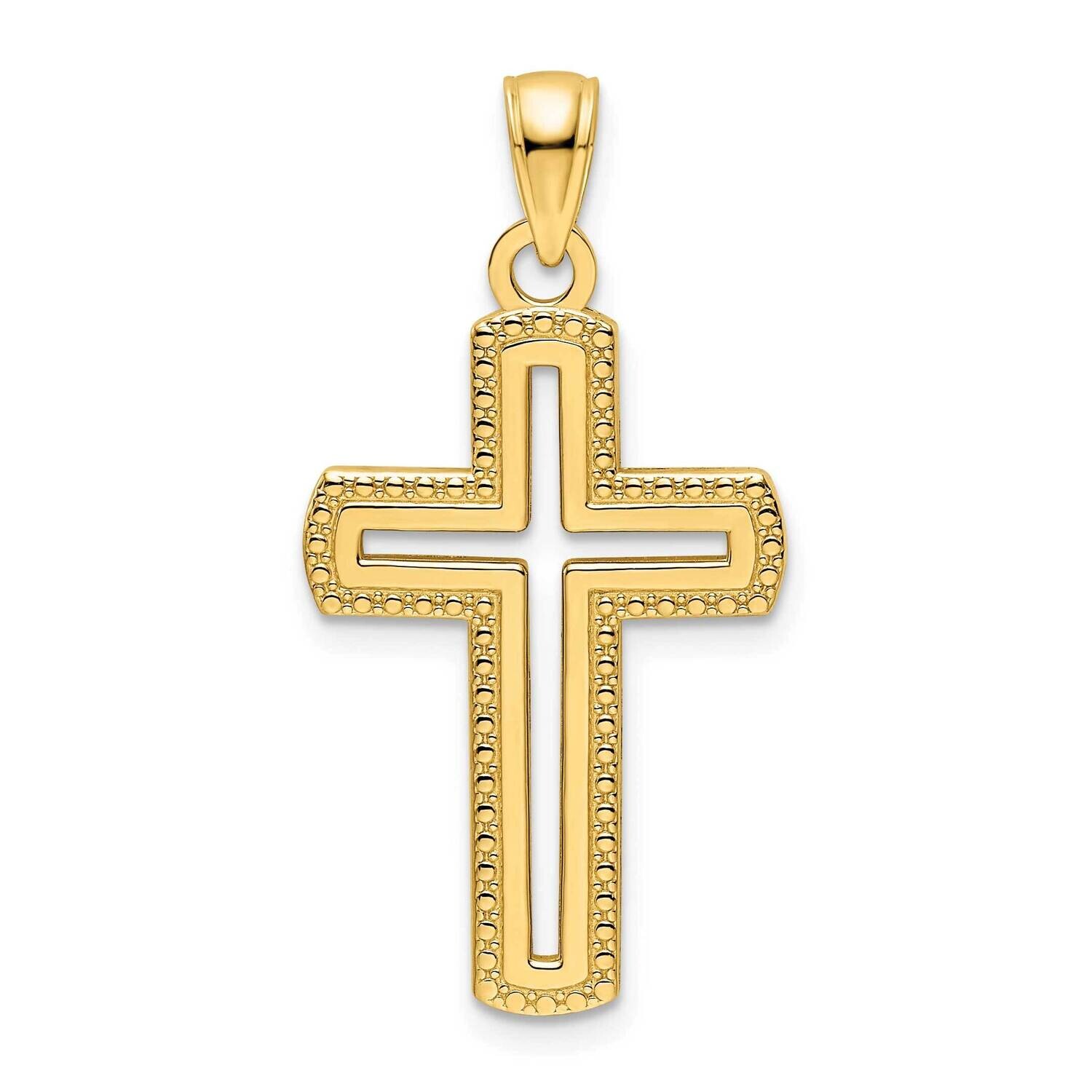 Beaded Cross Pendant 14k Polished Gold K9842, MPN: K9842,