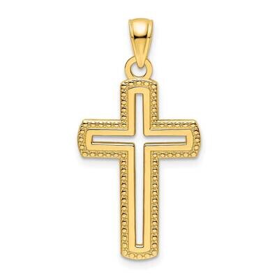 Beaded Cross Pendant 14k Polished Gold K9842, MPN: K9842,