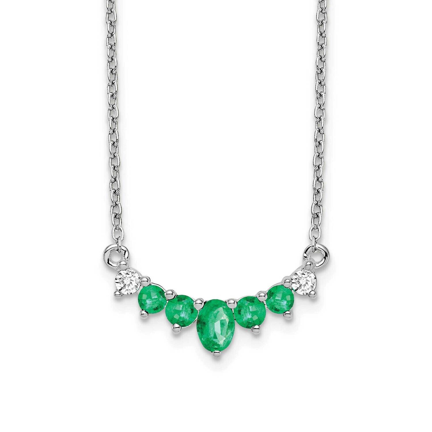 Emerald Diamond 18 Inch Necklace 14k White Gold PM7177-EM-007-WA, MPN: PM7177-EM-007-WA, 8839577631…