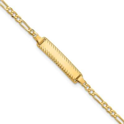 Figaro Diamond Cut Id Bracelet 7 Inch 14k Gold LID94-7, MPN: LID94-7,