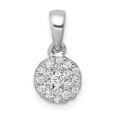1/4Ct. Diamond Circle Cluster Pendant 10k White Gold PM4749-025-1WA, MPN: PM4749-025-1WA,
