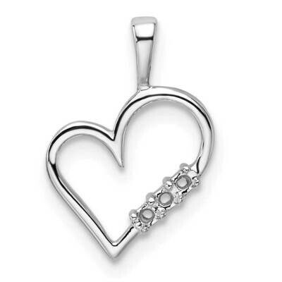 Heart Pendant Mounting 10k White Gold PM4818-005-1W, MPN: PM4818-005-1W,