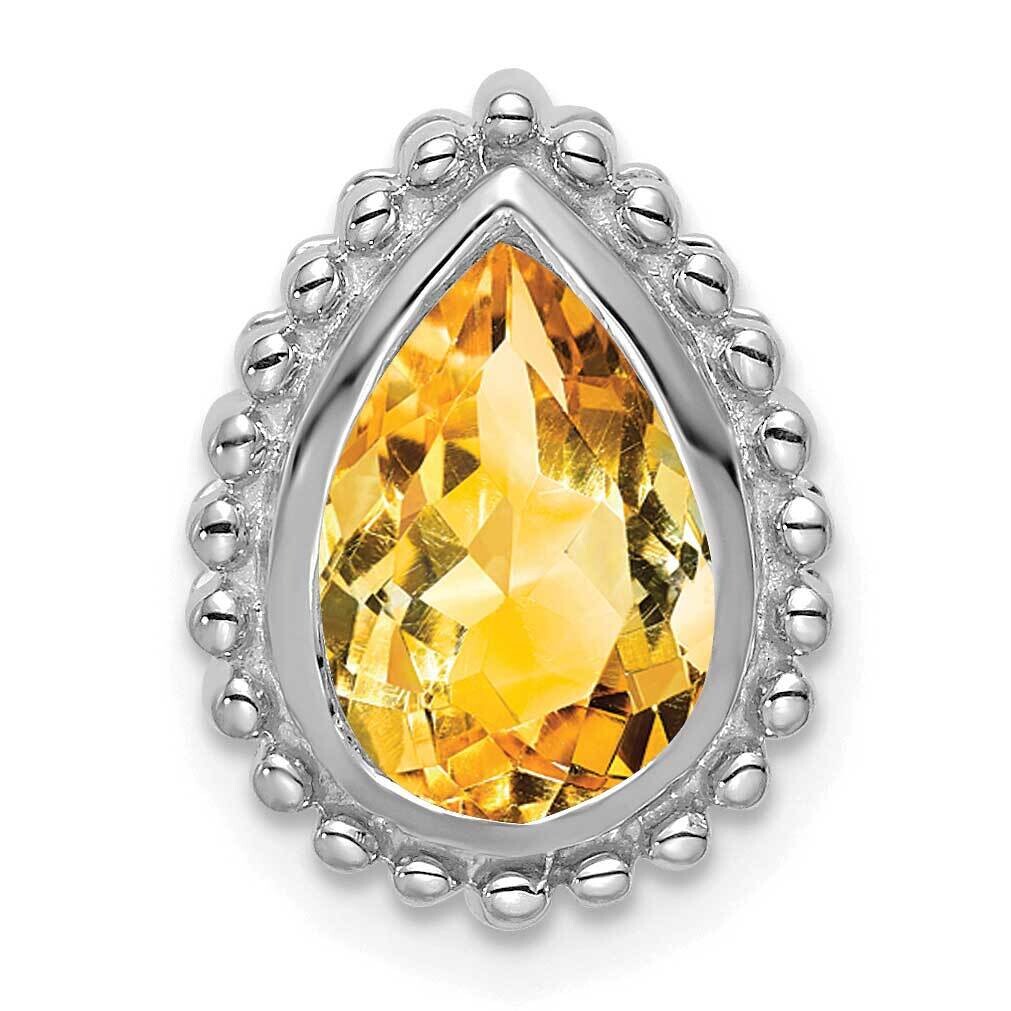 Pear Citrine Chain Slide 14k White Gold PM7203-CI-W, MPN: PM7203-CI-W,