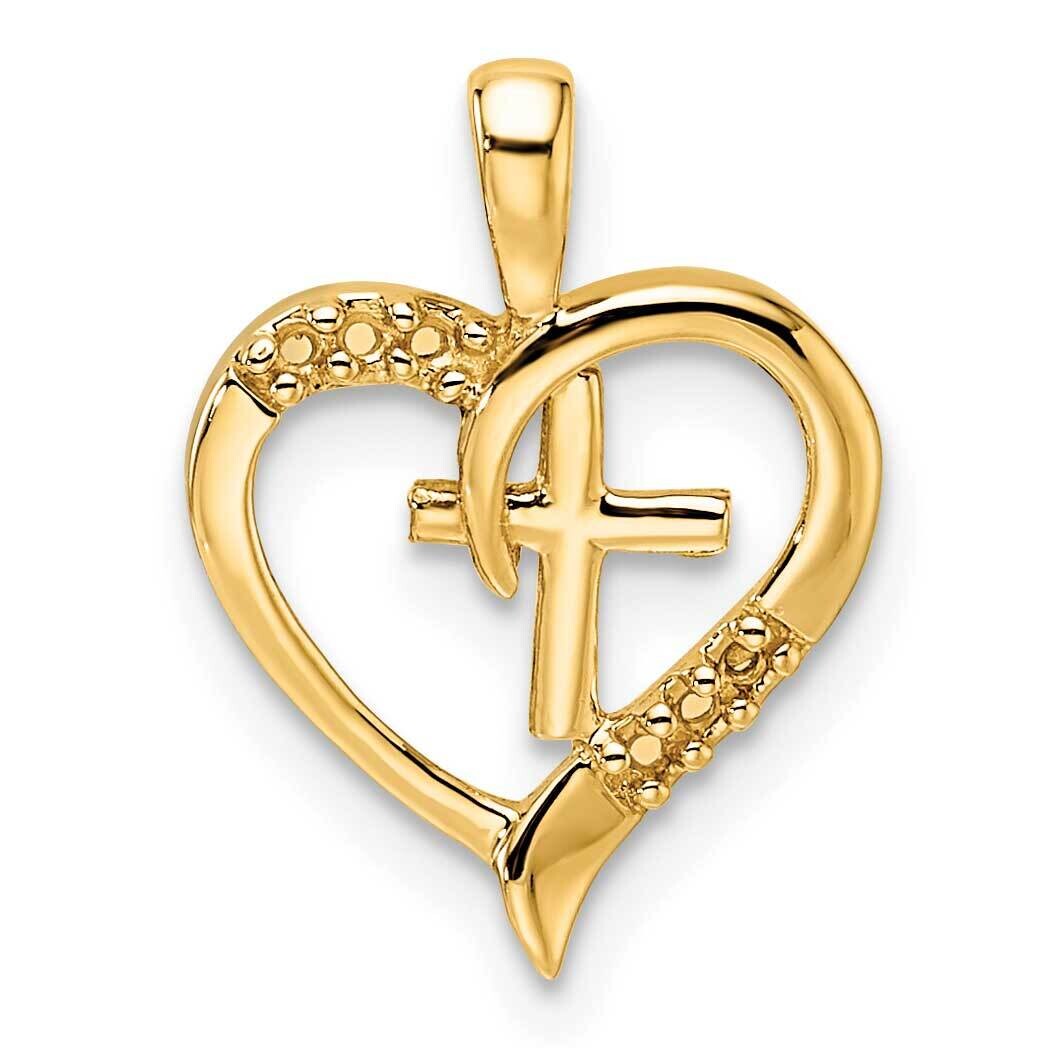 Heart Cross Pendant Mounting 14k Gold PM5143-004-Y, MPN: PM5143-004-Y,