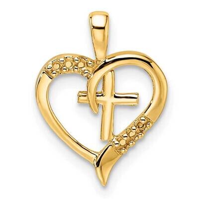 Heart Cross Pendant Mounting 14k Gold PM5143-004-Y, MPN: PM5143-004-Y,