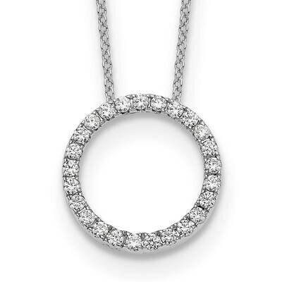 Diamond Circle 18 Inch Necklace 10k White Gold PM1002-050-1WA, MPN: PM1002-050-1WA,