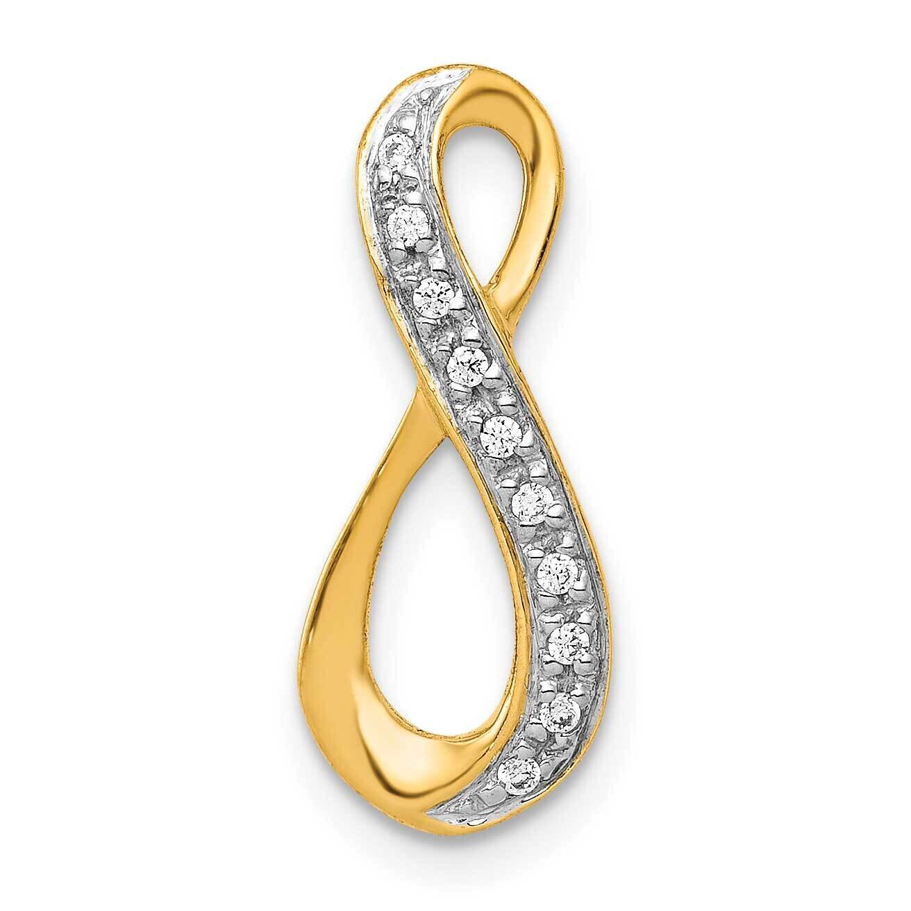 Rhodium 1/20Ct. Diamond Infinity Chain Slide 10k Gold PM4937-006-1YA