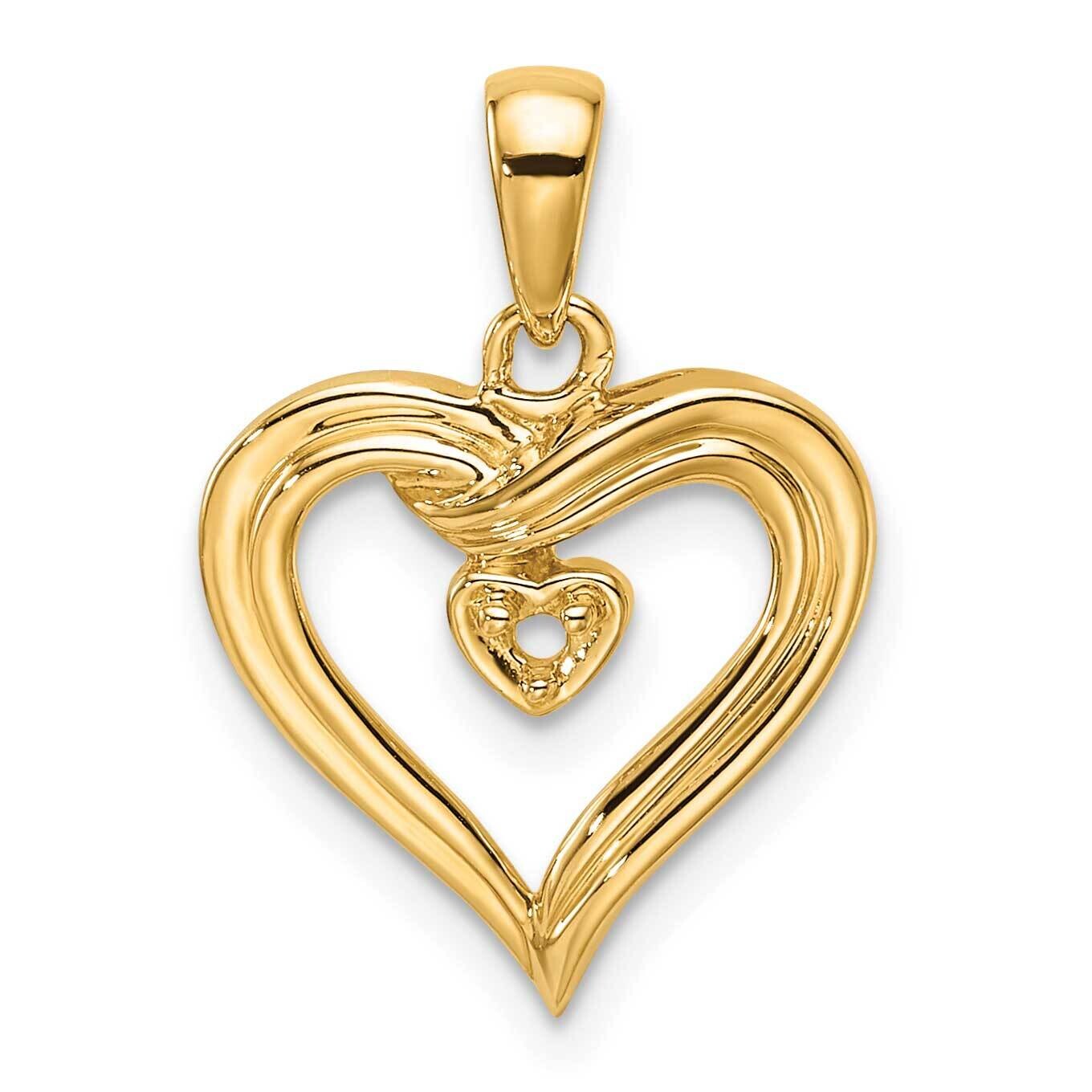 Heart Pendant Mounting 14k Gold PM4843-002-Y, MPN: PM4843-002-Y,