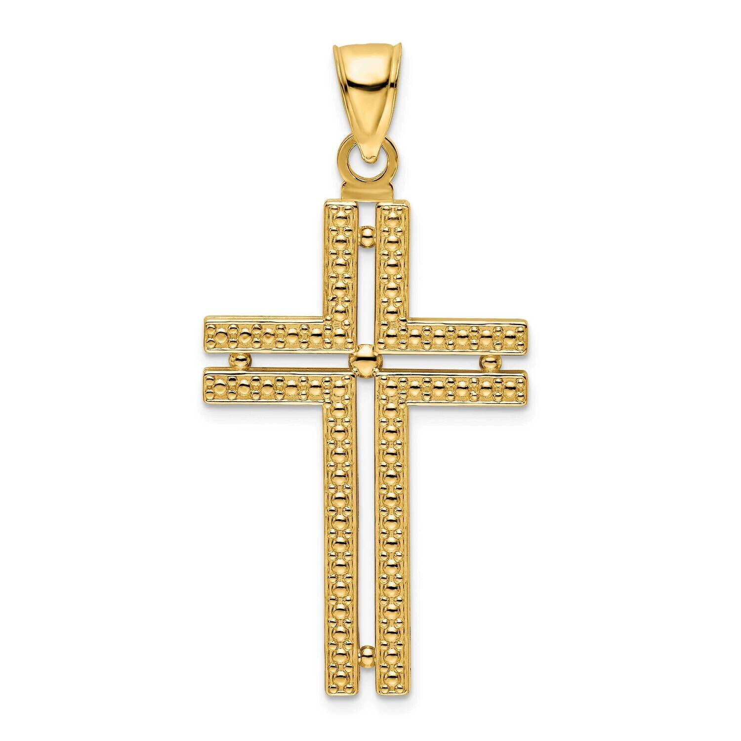 Beaded Cross Pendant 14k Polished Gold K9885, MPN: K9885, 196904169964