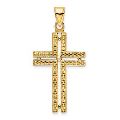 Beaded Cross Pendant 14k Polished Gold K9885, MPN: K9885, 196904169964