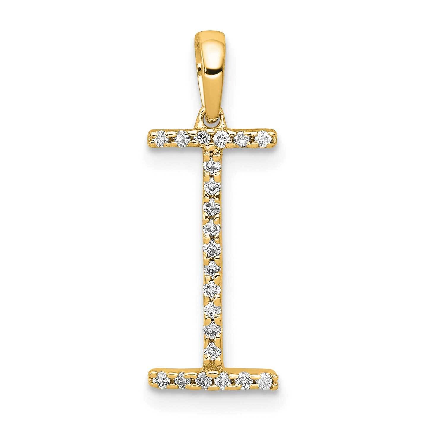 Diamond Letter I Initial Pendant 14k Gold PM5222I-010-YA, MPN: PM5222I-010-YA, 196904070277