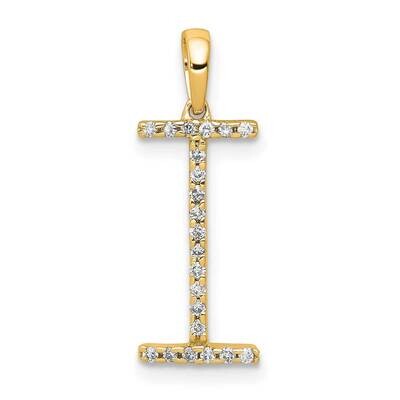 Diamond Letter I Initial Pendant 14k Gold PM5222I-010-YA, MPN: PM5222I-010-YA, 196904070277