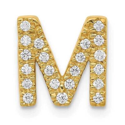 Diamond Letter M Initial Charm 10k Gold PM5221M-016-1YA, MPN: PM5221M-016-1YA,