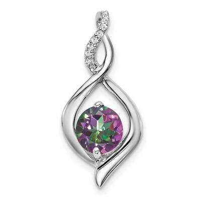 Mystic Fire Topaz Diamond Pendant 14k White Gold PM7057-FT-004-WA, MPN: PM7057-FT-004-WA,
