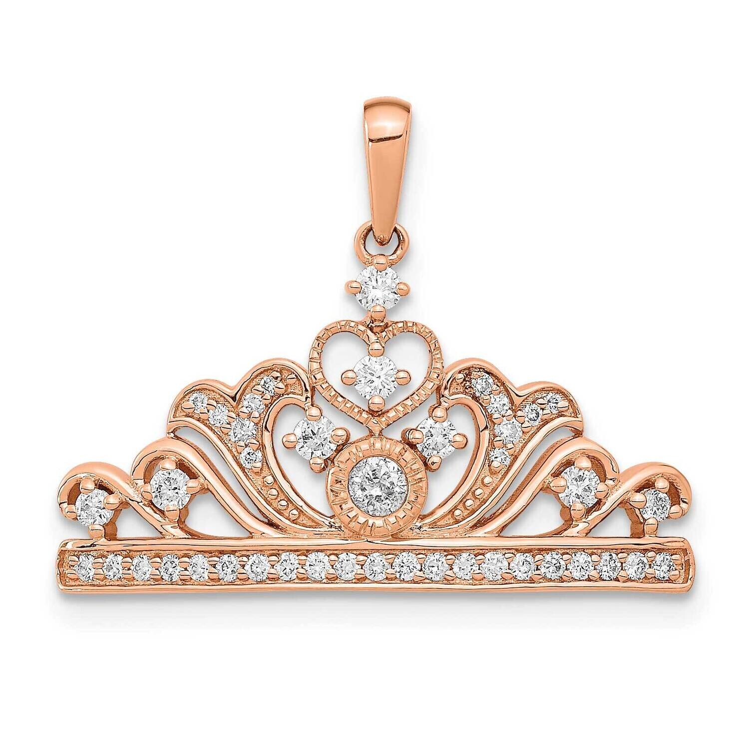 Polished Diamond Tiara Pendant 14k Rose Gold PM6894-037-RA, MPN: PM6894-037-RA,