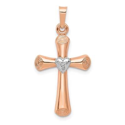Diamond Polished Hollow Latin Heart Cross Pendant 10k Two-Tone Gold PM5032-001-1RWA by Men&#39;s Jewelr…