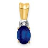 Rhodium Diamond Oval Sapphire Pendant 10k Gold PM5251-SA-005-1YA, MPN: PM5251-SA-005-1YA,