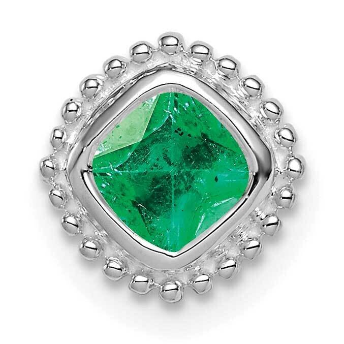 Cushion Emerald Chain Slide 8.5 Inch 14k White Gold PM7201-EM-W, MPN: PM7201-EM-W,