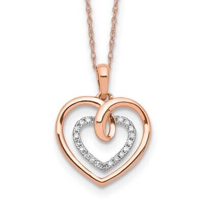 Diamond Hearts Necklace 14k Two-Tone Gold PM6068-010-RWLG-18, MPN: PM6068-010-RWLG-18, 883957897721