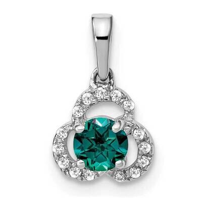 Created Alexandrite Diamond Pendant 10k White Gold PM3578-CA-006-1WA, MPN: PM3578-CA-006-1WA,