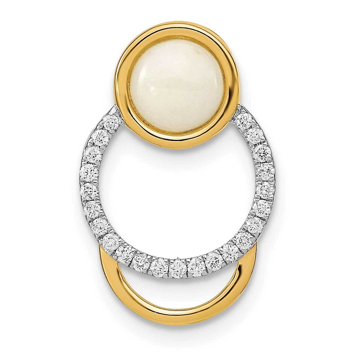 Diamond &amp; Opal Circle Chain Slide 14k Polished Gold PM6908-OP-012-YA, MPN: PM6908-OP-012-YA,