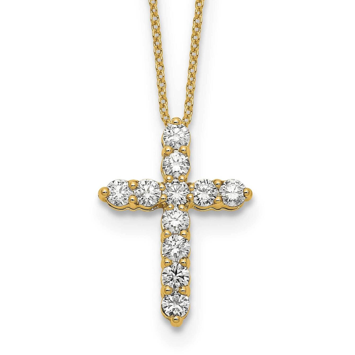 Diamond Cross 18 Inch Necklace 14k Gold PM1000-100-YA, MPN: PM1000-100-YA, 883957274140