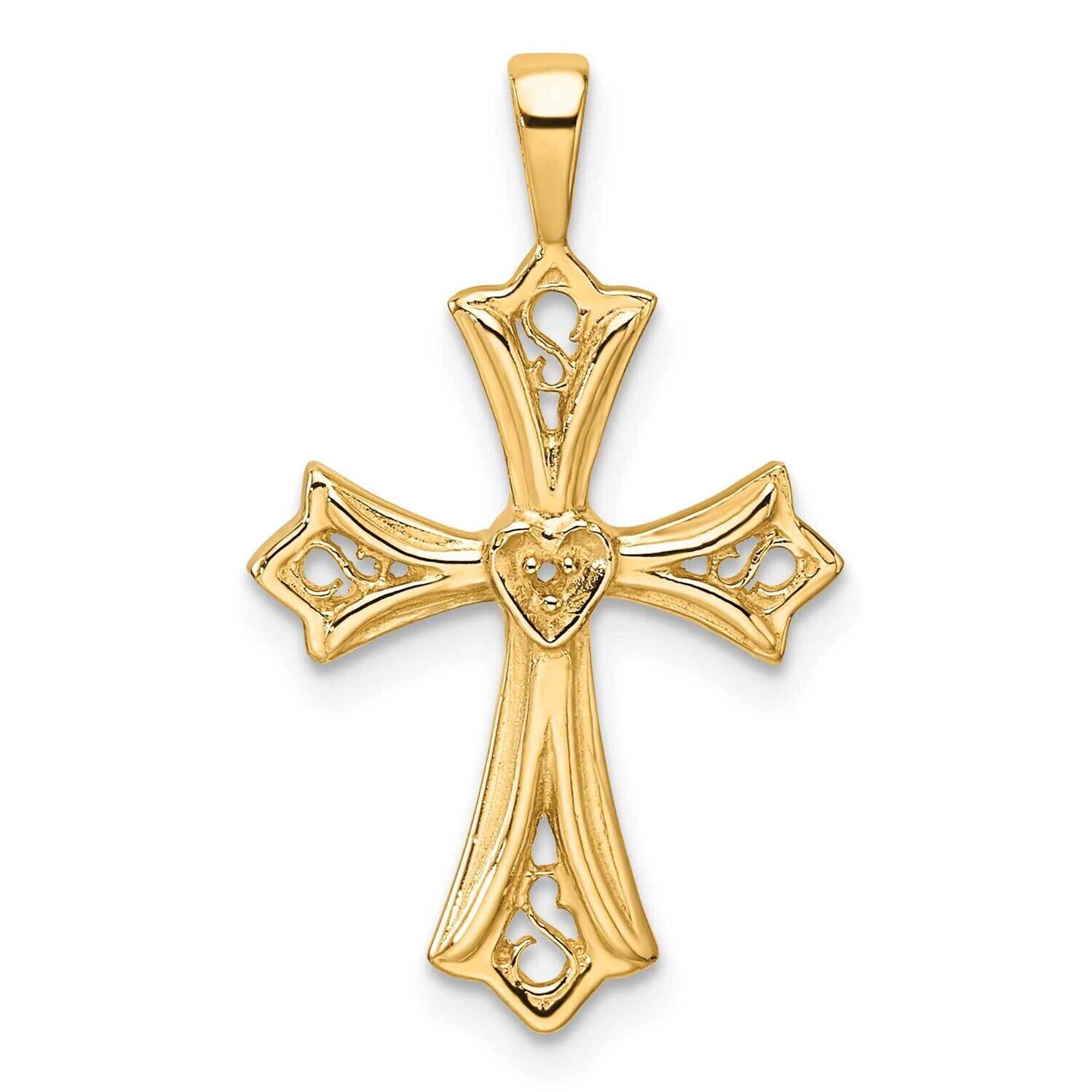 Cross Heart Center Pendant Mounting 14k Gold PM5094-001-Y, MPN: PM5094-001-Y,