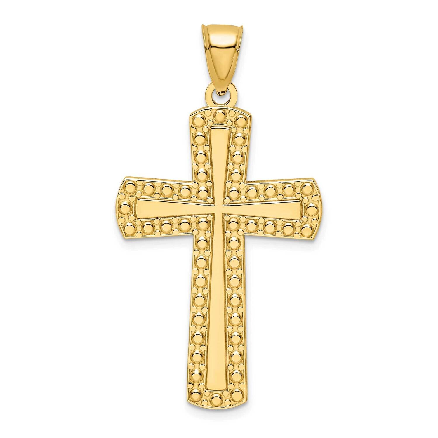 Beaded Cross Pendant 14k Polished Gold K9872, MPN: K9872,