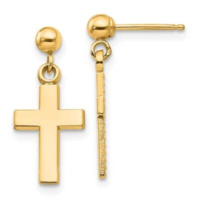 Cross Earrings 14k Polished Gold K1418Y, MPN: K1418Y, 196904099384