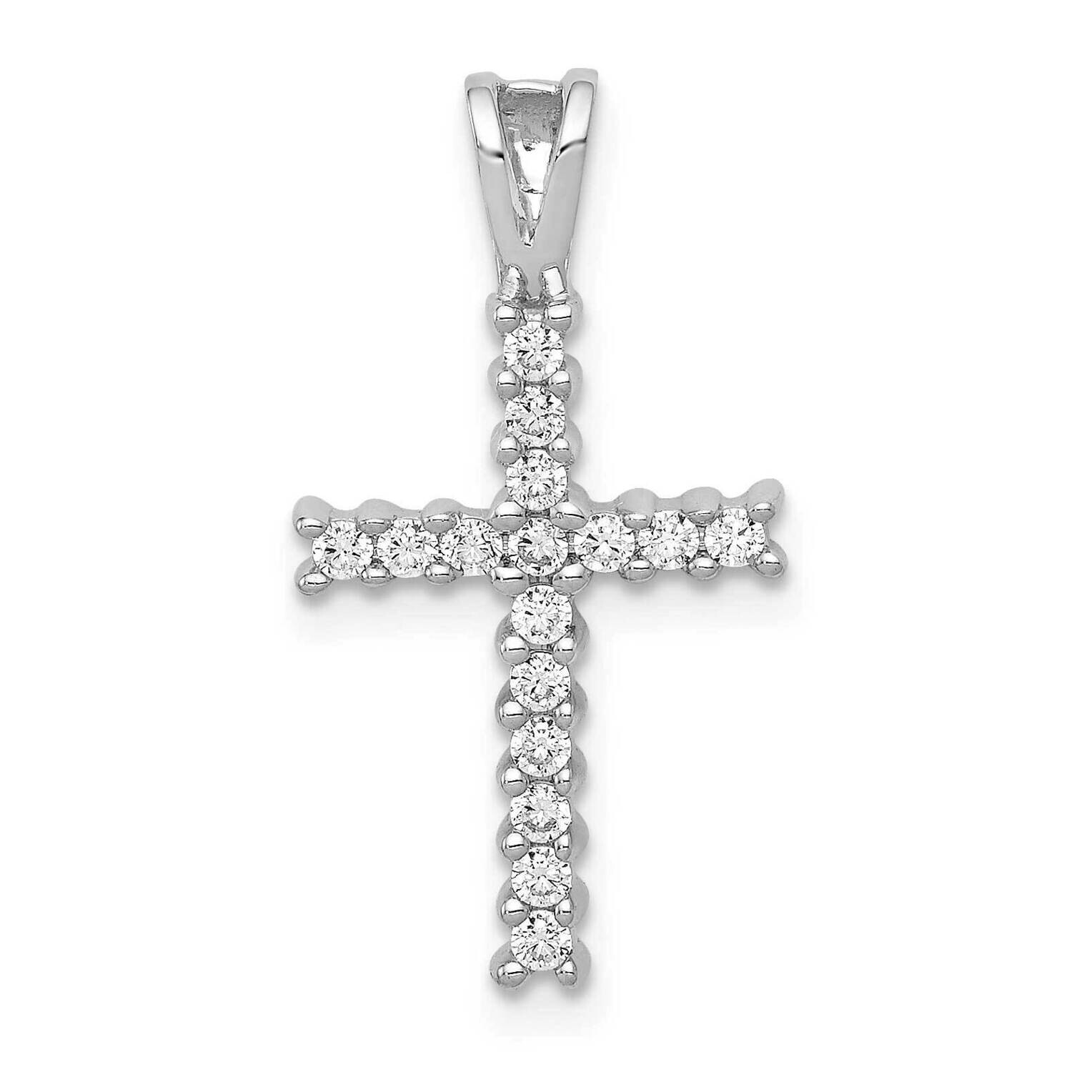 1/4Ct. Diamond Latin Cross Pendant 10k White Gold PM4973-025-1WA